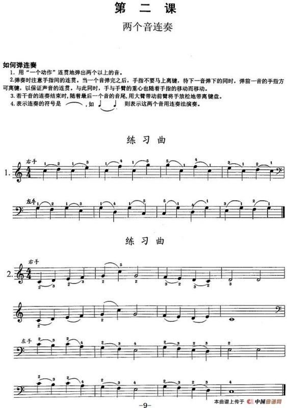 钢琴综合教程：第二课 两个音连奏