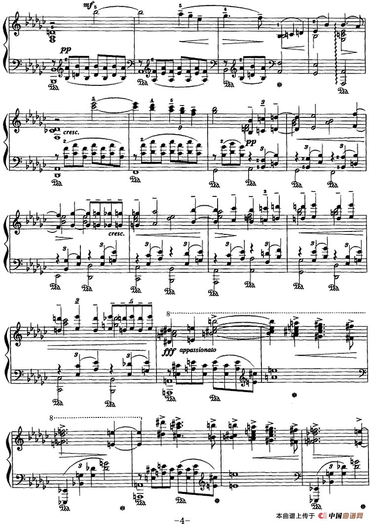 现代钢琴曲：26、哀歌（Op.3，No.1）