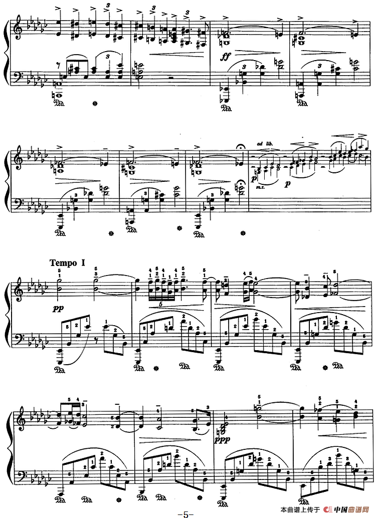 现代钢琴曲：26、哀歌（Op.3，No.1）