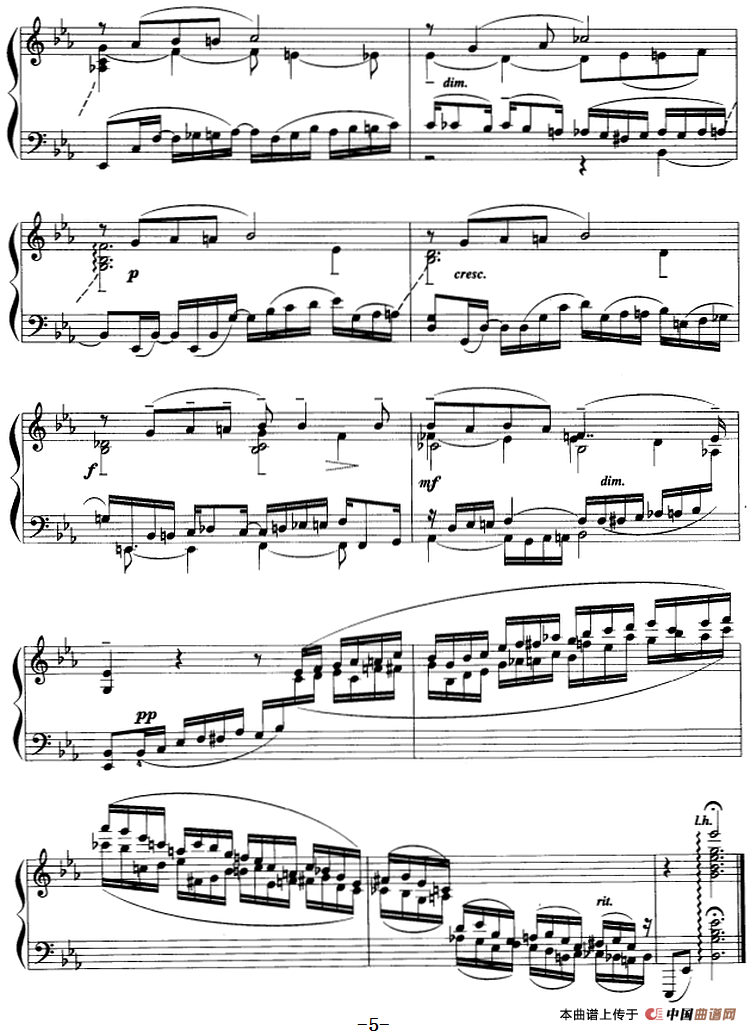 现代钢琴曲：25、bE调前奏曲（Op.23，No.6）