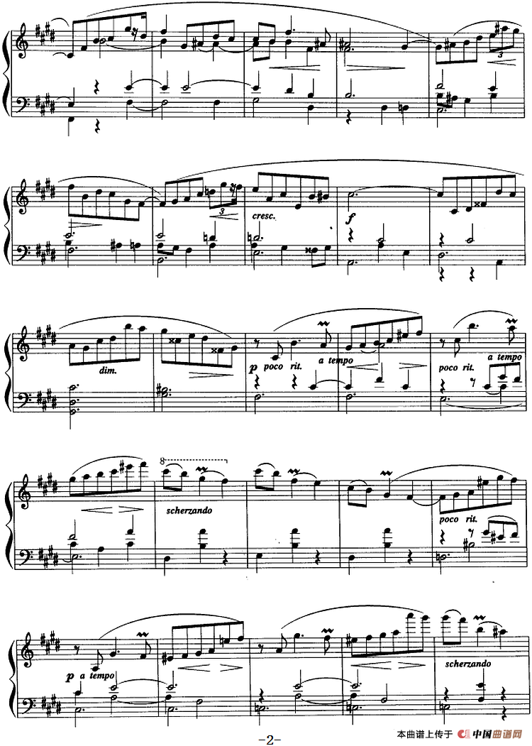 现代钢琴曲：24、玛祖卡（Op.25，No.4）