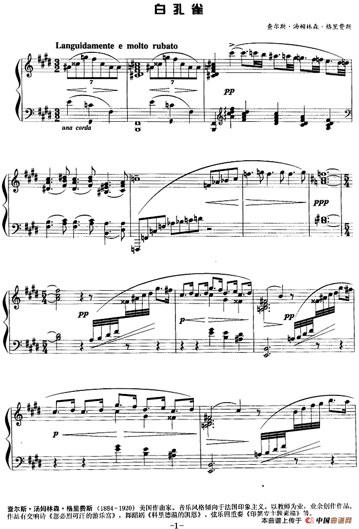 现代钢琴曲：3、白孔雀