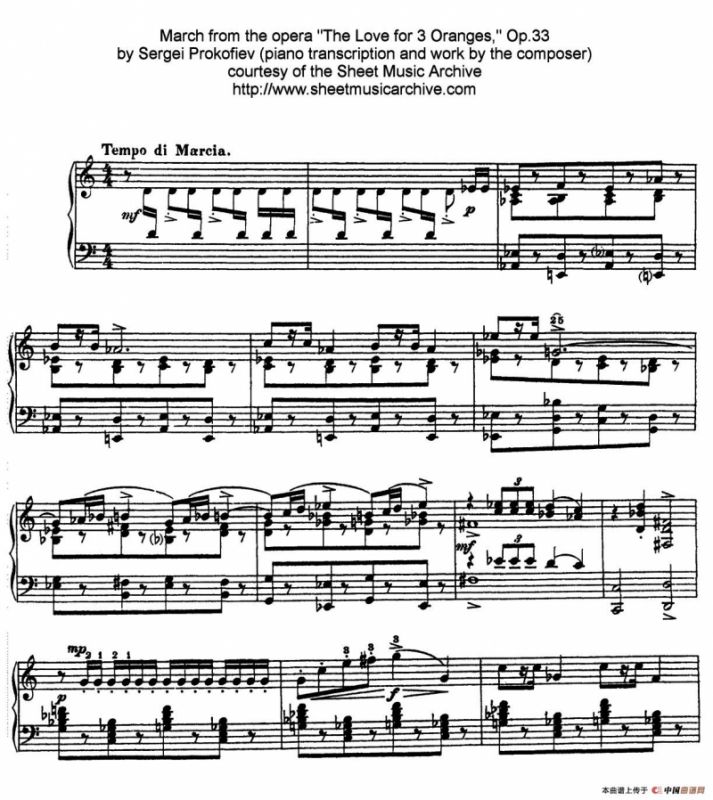 Marche from The Love for 3 Oranges Op.33（《三个桔子的爱情》进行曲）
