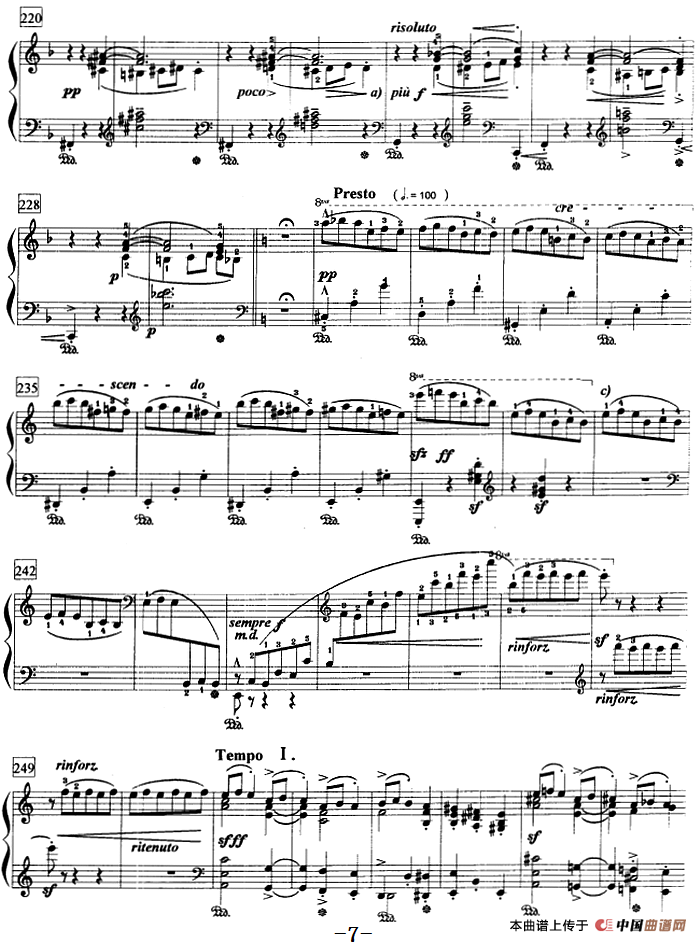 钢琴教程第八级 中外乐曲（富里安特舞曲）