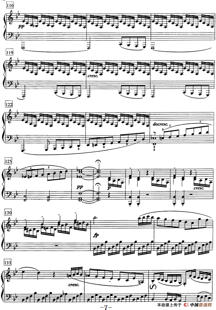 钢琴教程第七级 大型乐曲（降B大调奏鸣曲 Op.22 第一乐章）