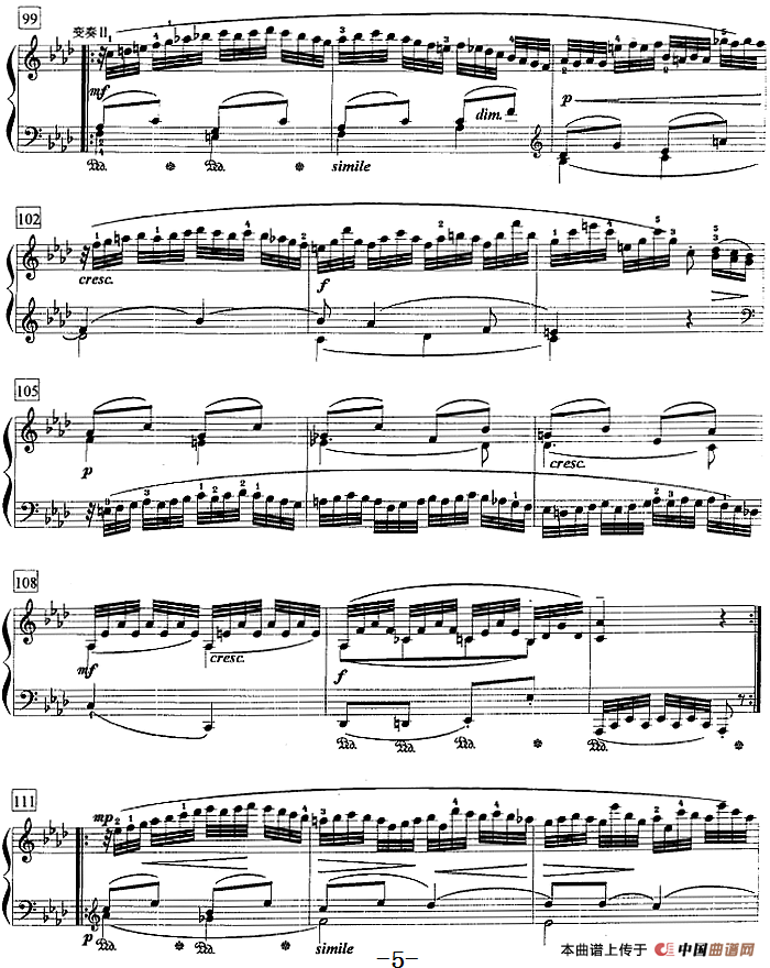 钢琴教程第七级 大型乐曲（f小调变奏曲 Op.83）