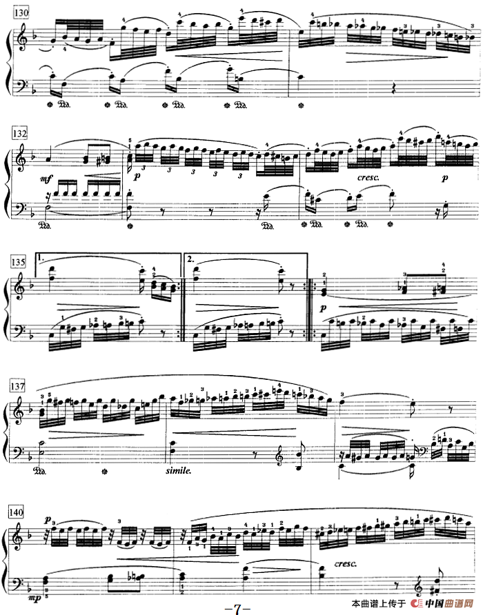 钢琴教程第七级 大型乐曲（f小调变奏曲 Op.83）