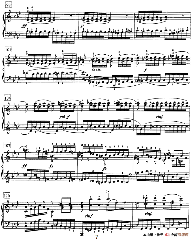 钢琴教程第七级 练习曲（《名手之道》No.21）