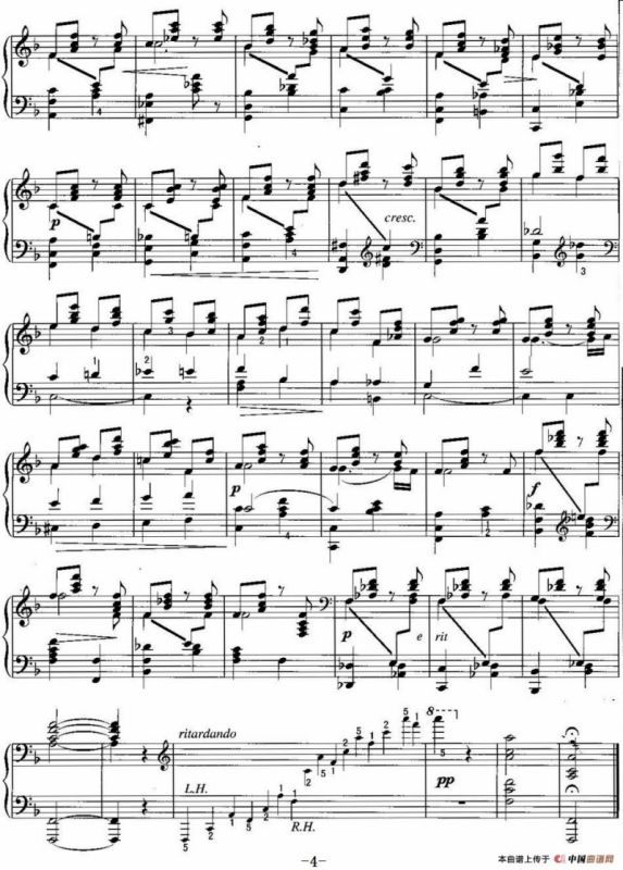 不可不弹的世界钢琴名曲：旋律（F大调）