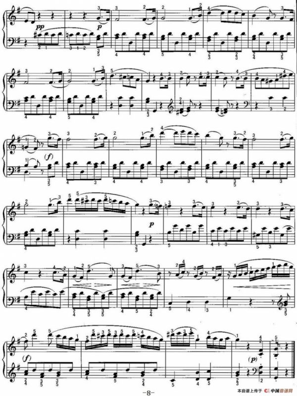 不可不弹的世界钢琴名曲：奏鸣曲（G大调）