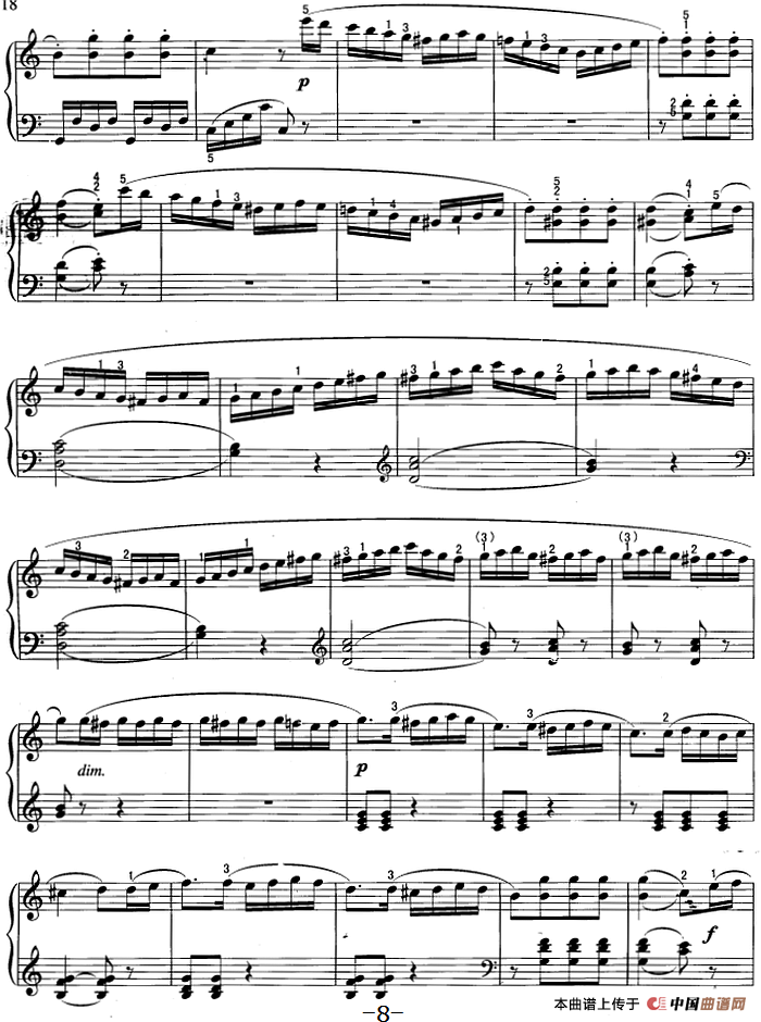 不可不弹的世界钢琴名曲：小奏鸣曲Op.20-1