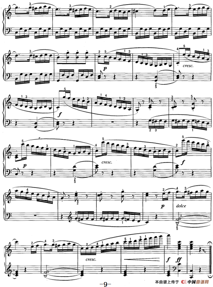 不可不弹的世界钢琴名曲：小奏鸣曲Op.20-1