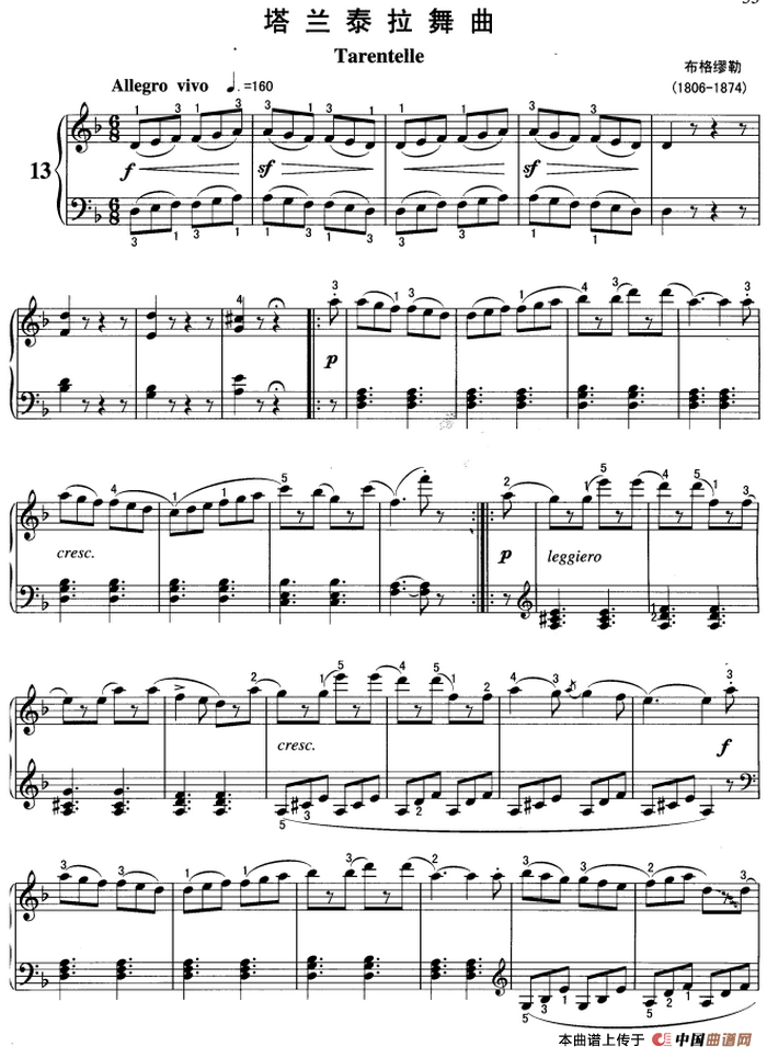 不可不弹的世界钢琴名曲：塔兰泰拉舞曲