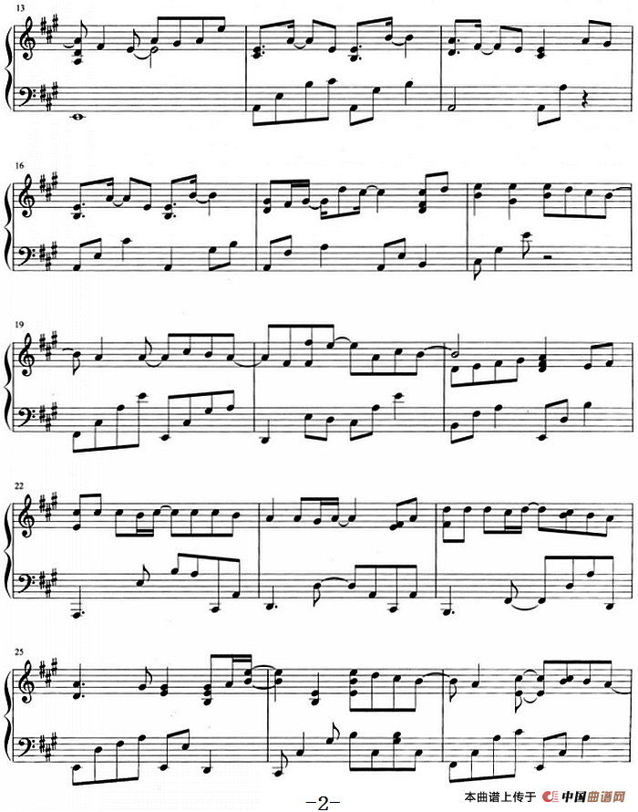 流行歌曲改编的钢琴曲：右手边