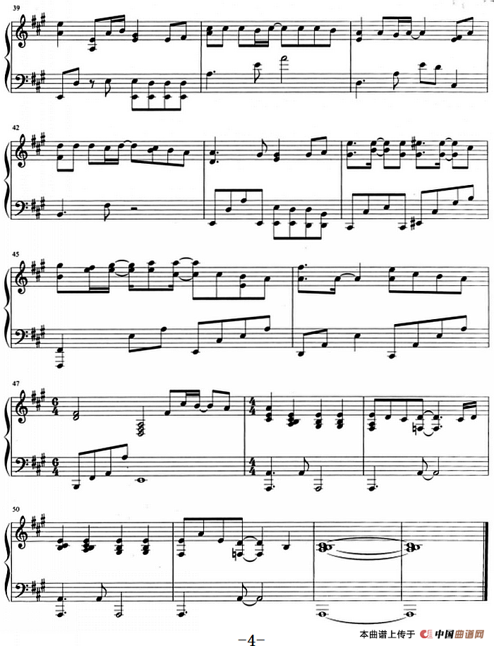 流行歌曲改编的钢琴曲：右手边