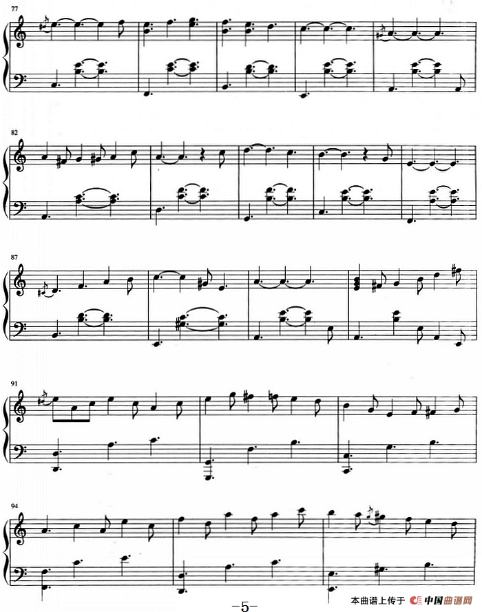 流行歌曲改编的钢琴曲：我的快乐