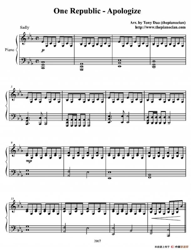 One Republic - Apologize