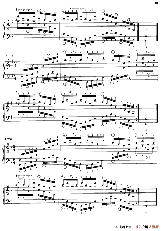 钢琴琶音练习：反向琶音