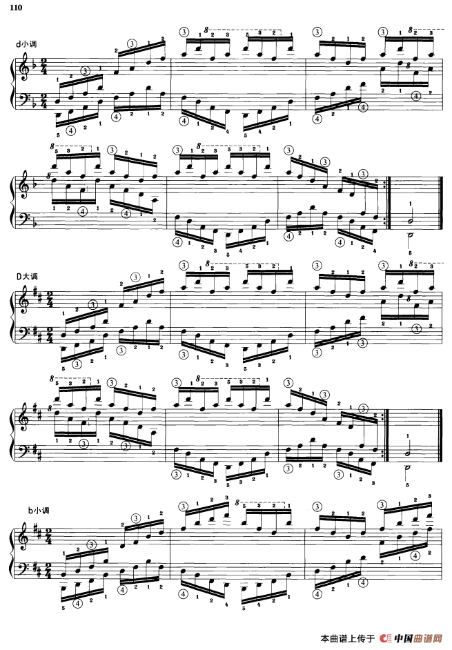 钢琴琶音练习：反向琶音