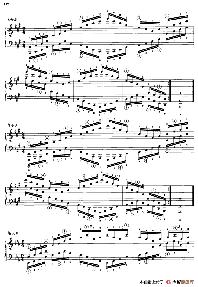 钢琴琶音练习：反向琶音