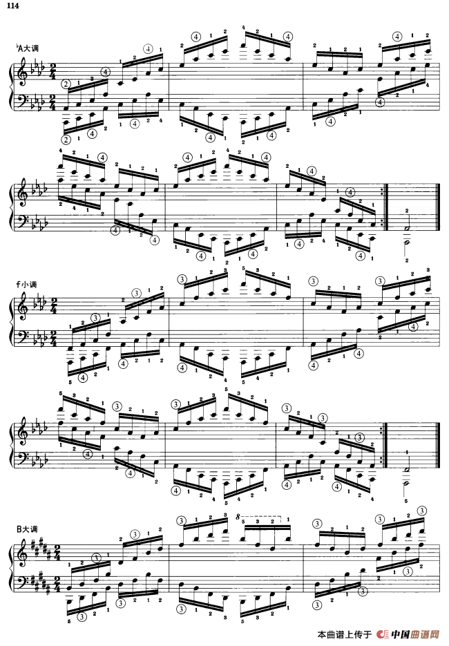 钢琴琶音练习：反向琶音