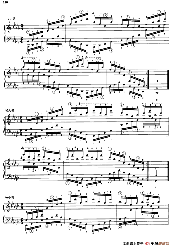 钢琴琶音练习：反向琶音