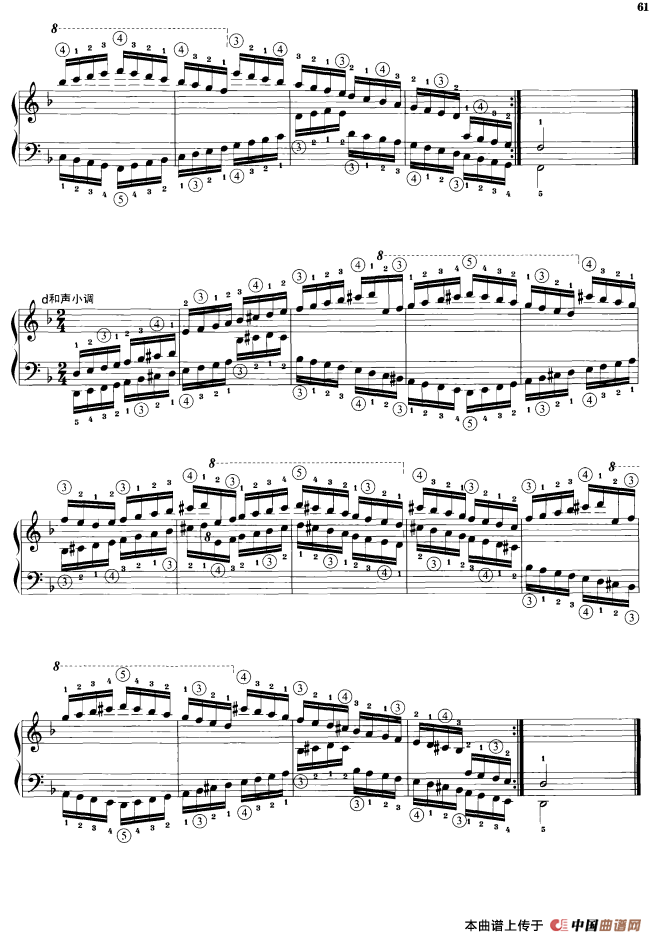 钢琴音阶练习：反向四个八度