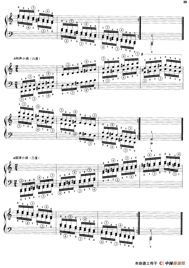 钢琴音阶练习：三度、六度同向四个八度