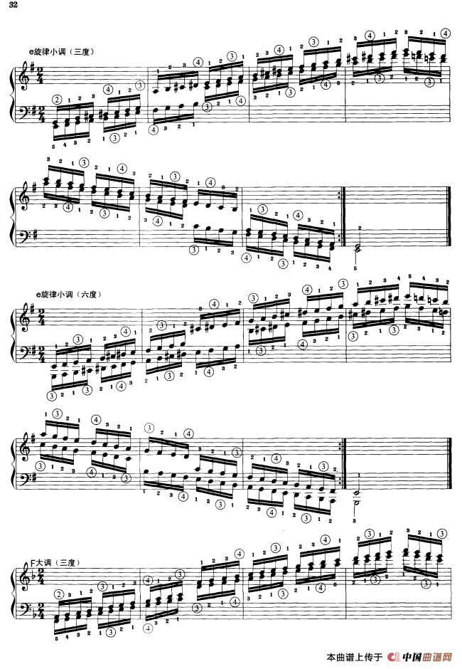 钢琴音阶练习：三度、六度同向四个八度