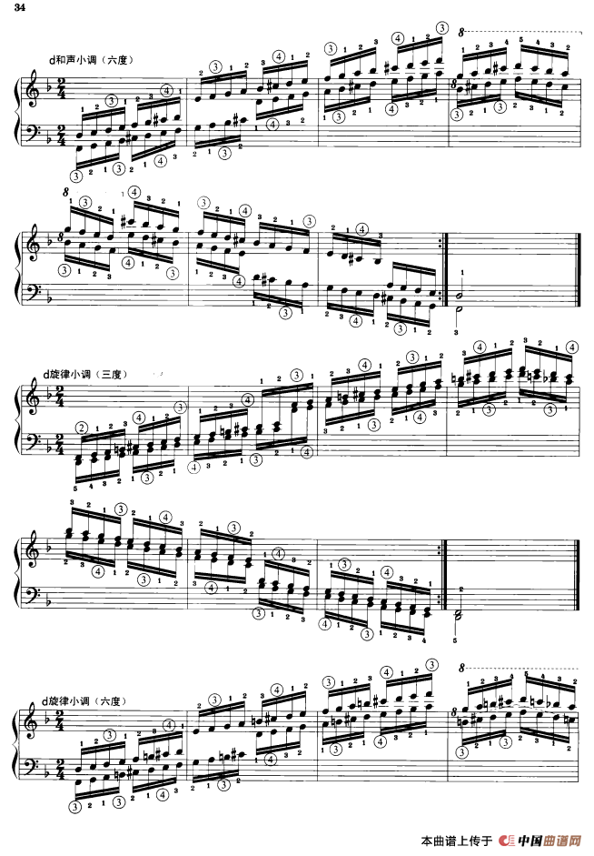 钢琴音阶练习：三度、六度同向四个八度