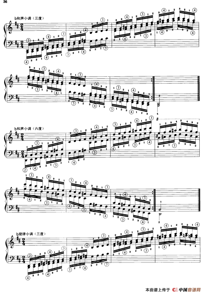 钢琴音阶练习：三度、六度同向四个八度