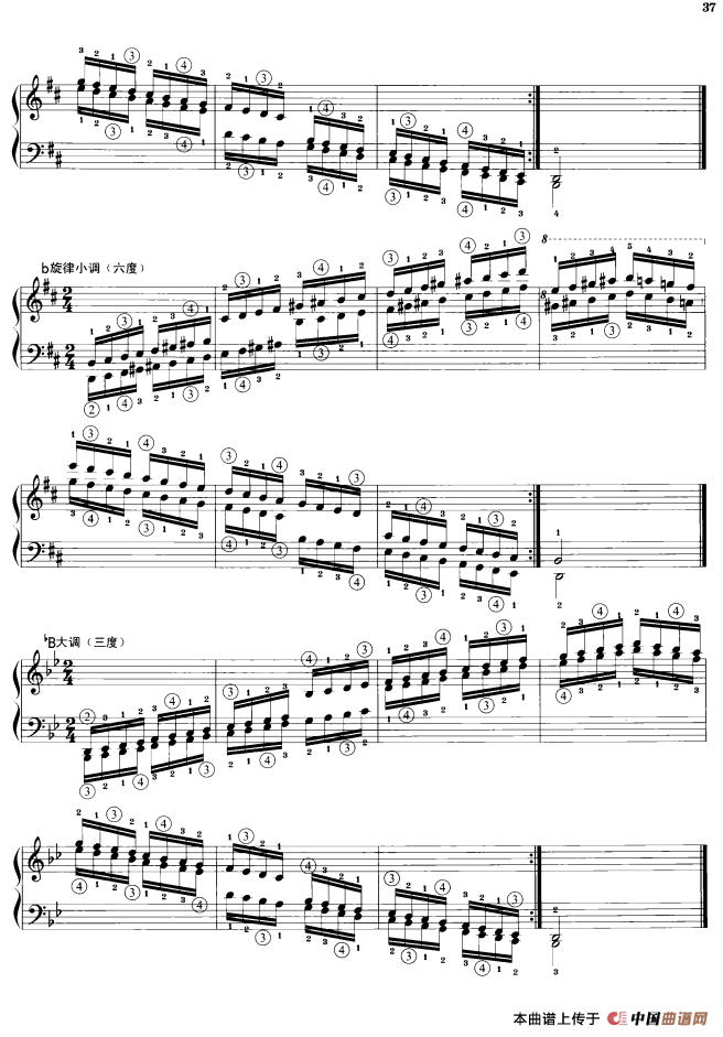 钢琴音阶练习：三度、六度同向四个八度