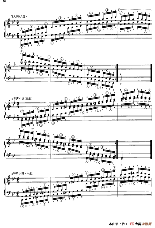 钢琴音阶练习：三度、六度同向四个八度