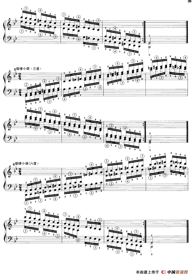 钢琴音阶练习：三度、六度同向四个八度