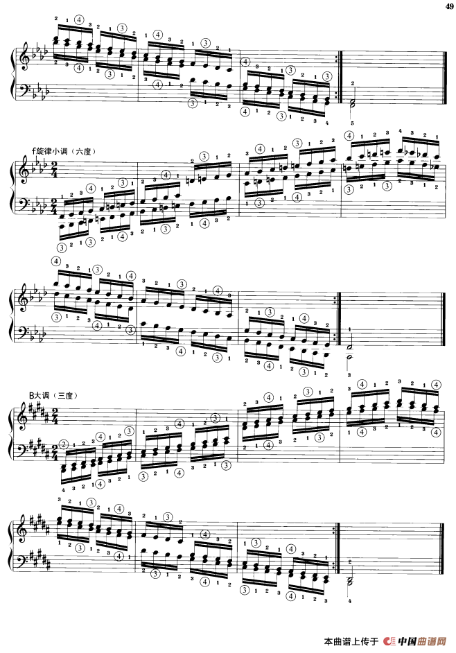 钢琴音阶练习：三度、六度同向四个八度