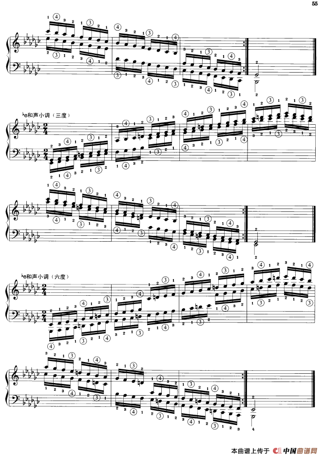钢琴音阶练习：三度、六度同向四个八度