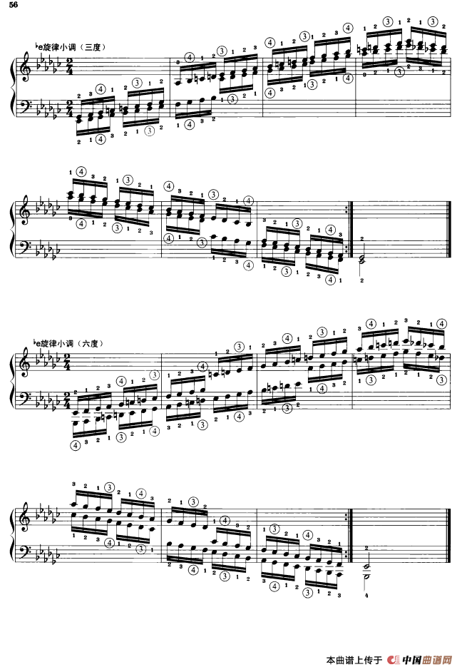 钢琴音阶练习：三度、六度同向四个八度