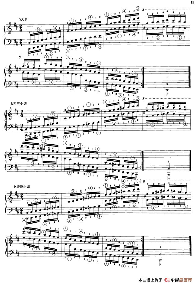 钢琴音阶练习：同向四个八度