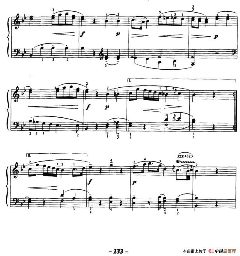 bB大调小奏鸣曲（第一乐章）