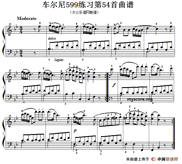 车尔尼599第54首曲谱及练习指导