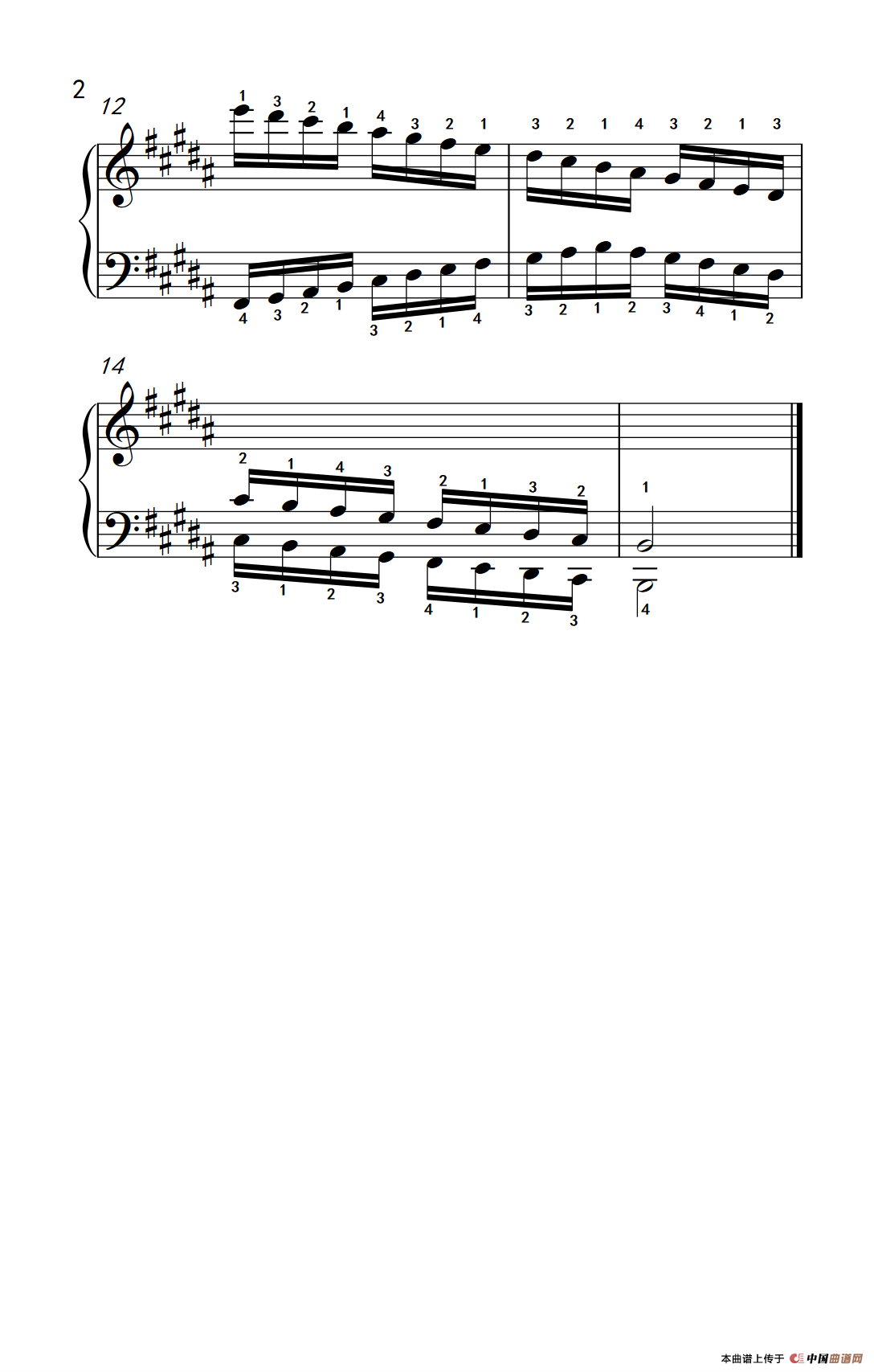 第九级19.B大调音阶（中央音乐学院 钢琴（业余）考级教程 7-9级）