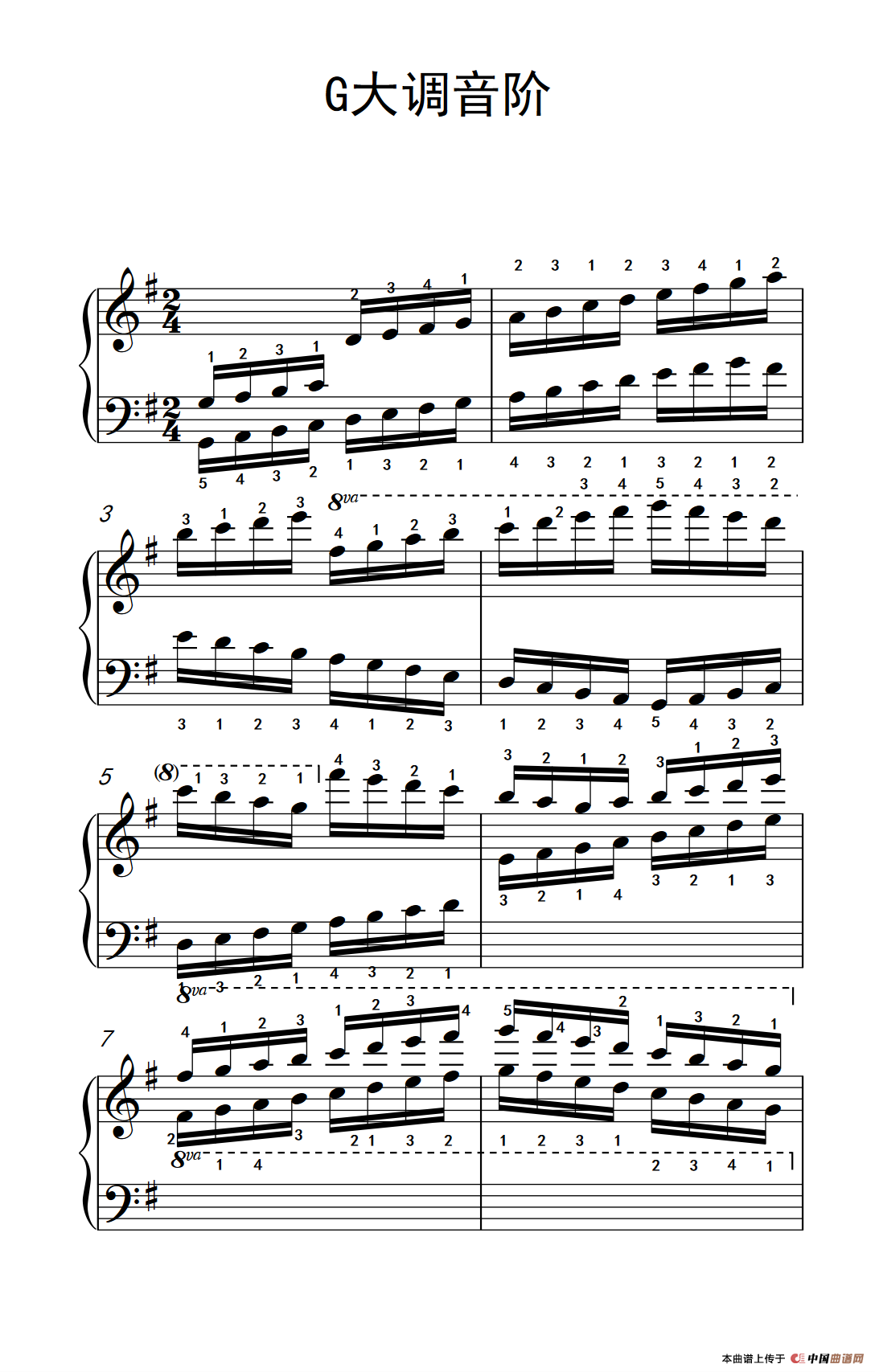 第九级3.G大调音阶（中央音乐学院 钢琴（业余）考级教程 7-9级）