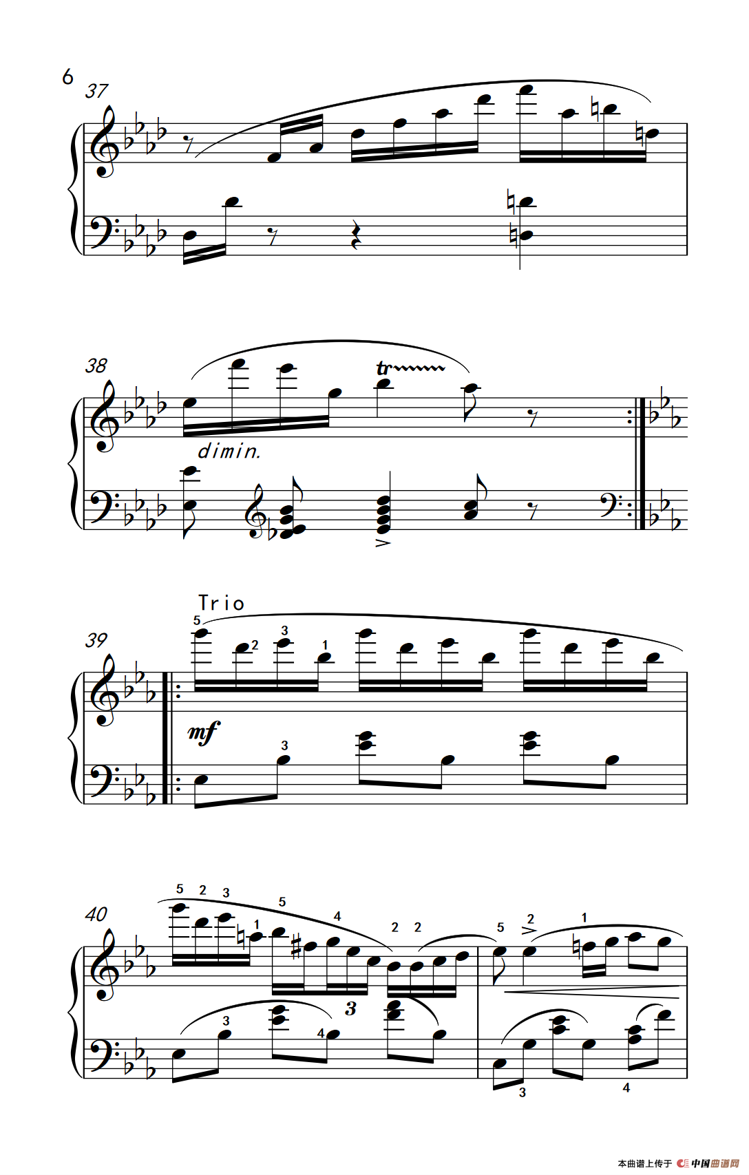 第八级3.?A大调波兰舞曲（中央音乐学院 钢琴（业余）考级教程 7-9级）