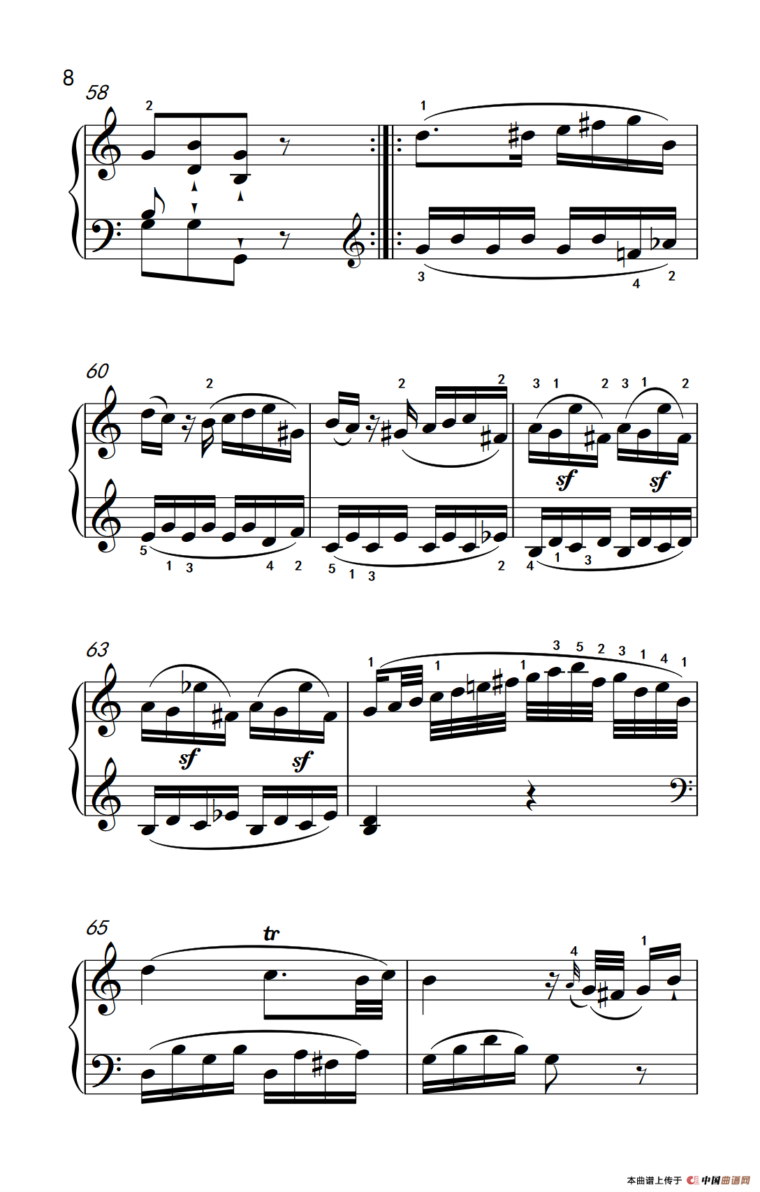 第八级1.C大调奏鸣曲 第一乐章 K.330（中央音乐学院 钢琴（业余）考级教程 7-9级）