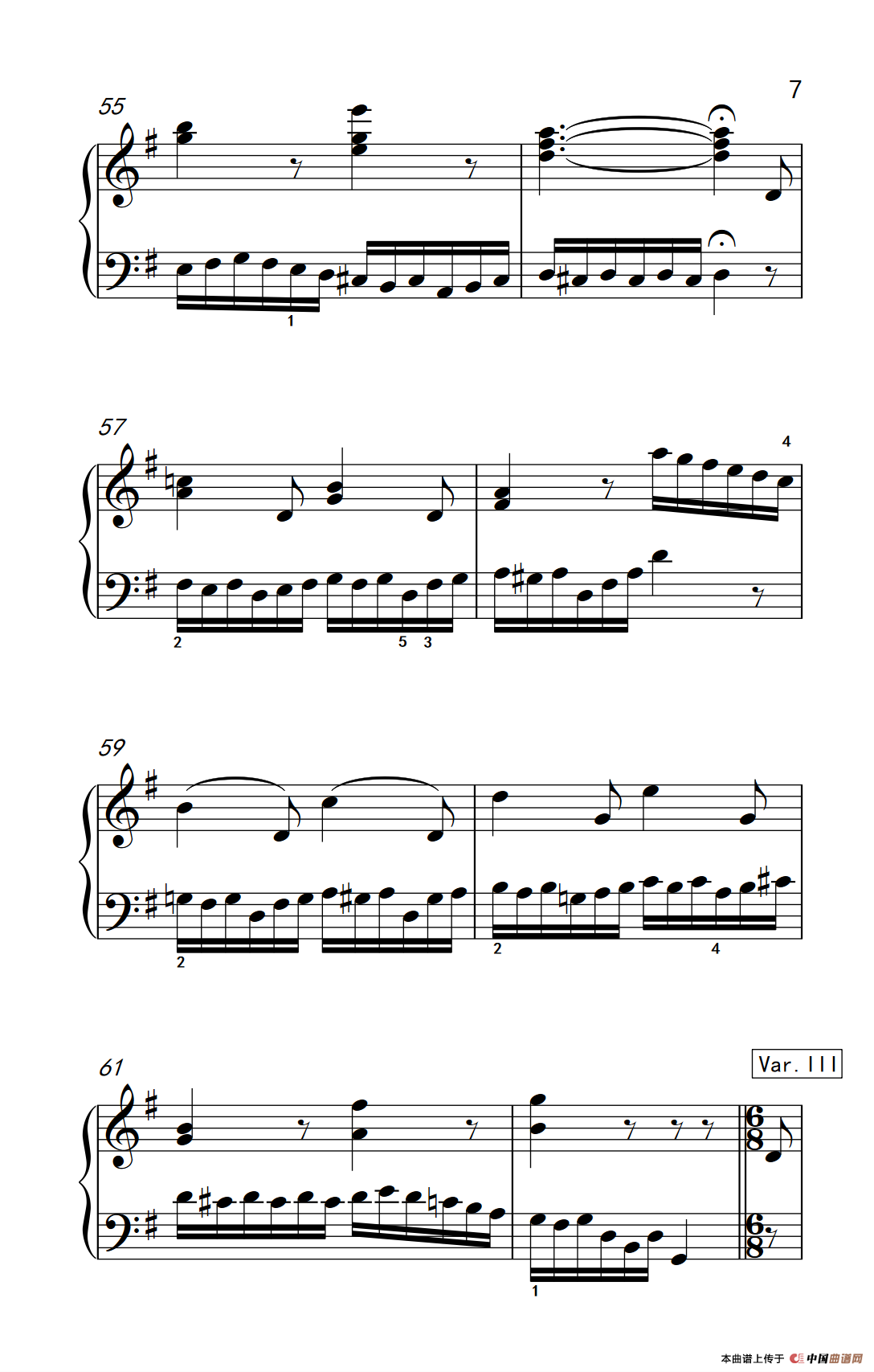 第七级2.G大调变奏曲 贝多芬（中央音乐学院 钢琴（业余）考级教程 7-9级）