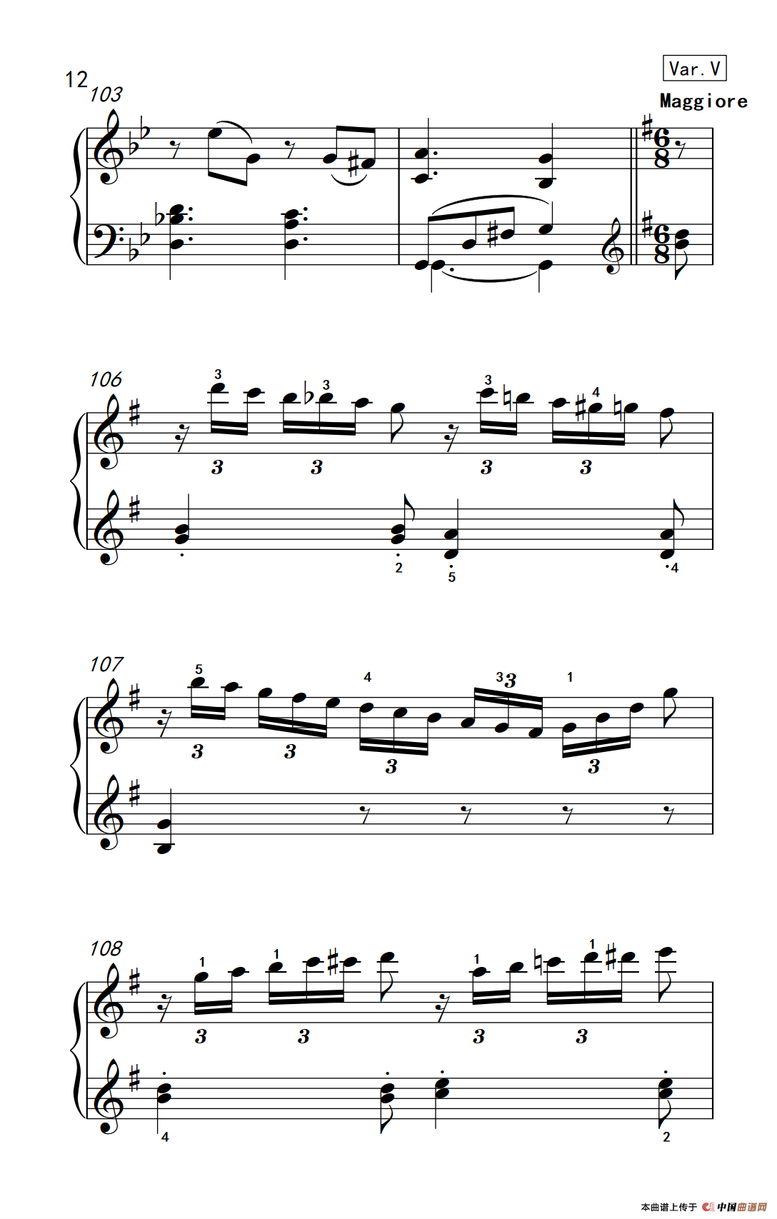 第七级2.G大调变奏曲 贝多芬（中央音乐学院 钢琴（业余）考级教程 7-9级）