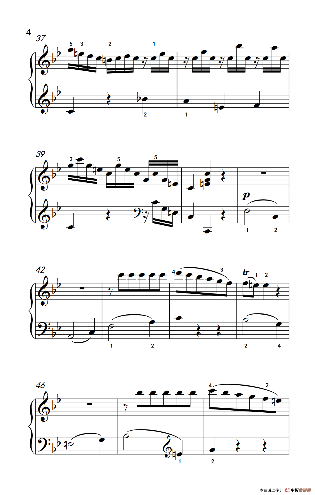 第七级1.?B大调奏鸣曲 第一乐章 K.570（中央音乐学院 钢琴（业余）考级教程 7-9级）