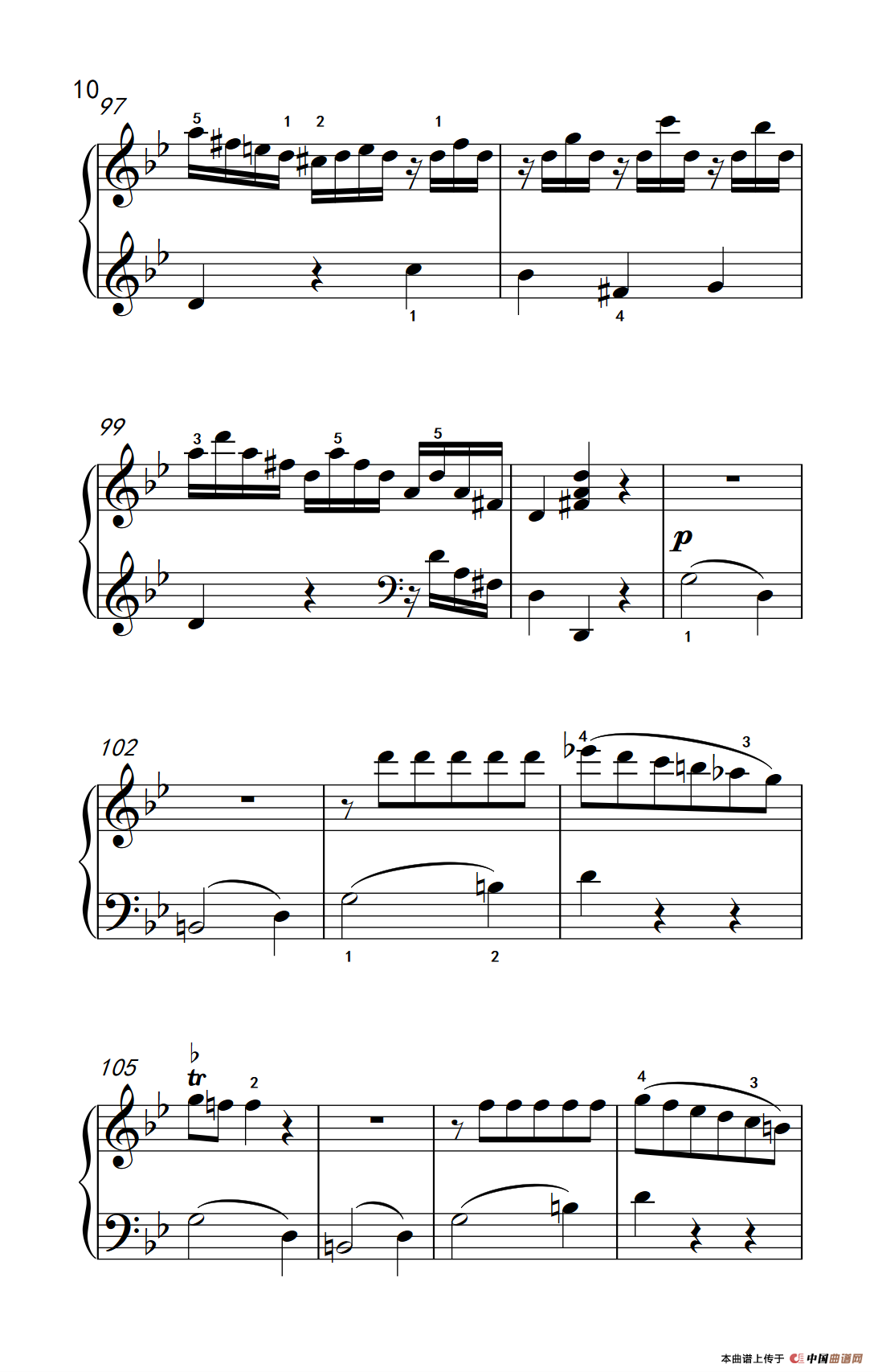 第七级1.?B大调奏鸣曲 第一乐章 K.570（中央音乐学院 钢琴（业余）考级教程 7-9级）