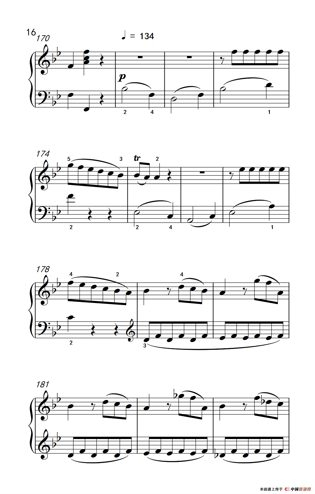 第七级1.?B大调奏鸣曲 第一乐章 K.570（中央音乐学院 钢琴（业余）考级教程 7-9级）