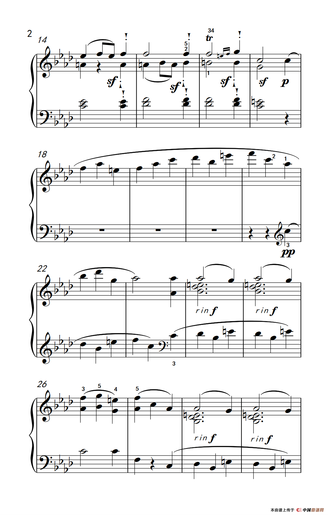 奏鸣曲 Opus 10 Nr.2 第二乐章（贝多芬奏鸣曲集 2）